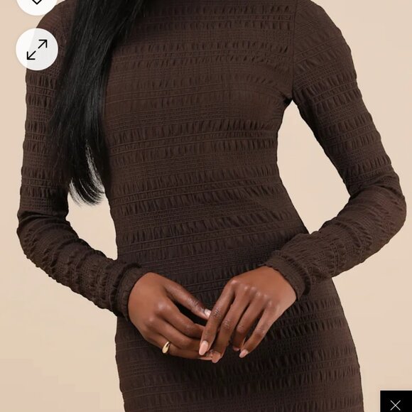 NWT Dark Brown Lulus Dress - Picture 2 of 6